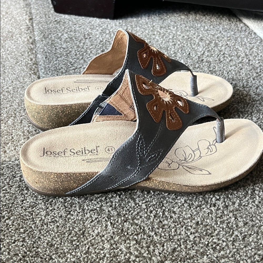 NWOT Josef Seibel Natalya Leather Thong Sandal - 41 - Picture 6 of 9